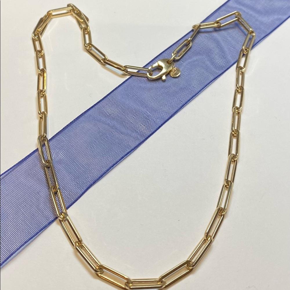 14K Gold Zoe Lev Paperclip Chain